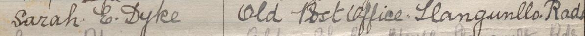 Image of Sarah E. Dyke's signature and address in the petition