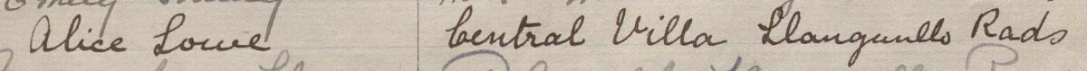 Image of Alice Lowe's signature and address in the petition