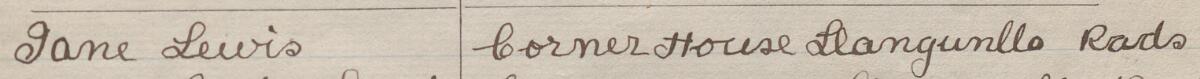 Image of Jane Lewis's signature and address in the petition
