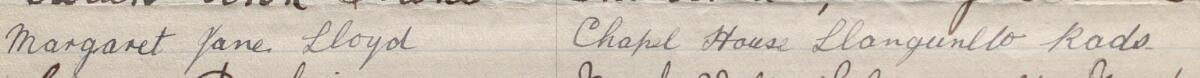 Image of Margaret Jane Lloyd's signature and address in the petition