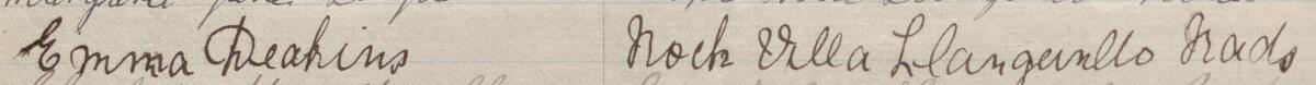 Image of Emma Deakins's signature and address in the petition