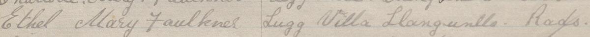 Image of Ethel Mary Faulkner's signature and address in the petition