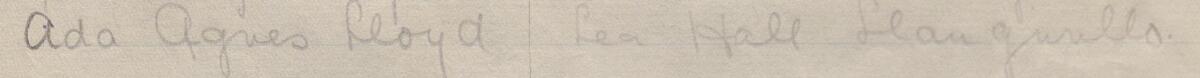 Image of Ada Agnes Lloyd's signature and address in the petition