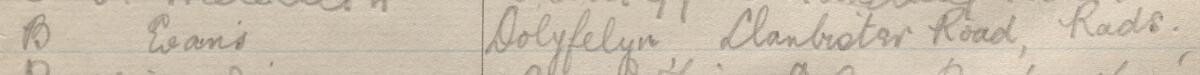 Image of B. Evans's signature and address in the petition