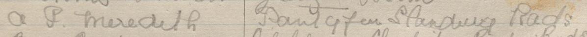 Image of A. F. Meredith's signature and address in the petition