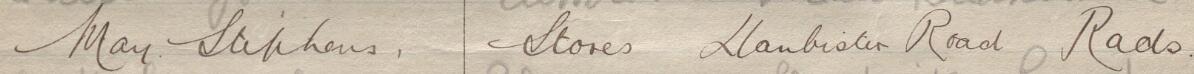 Image of May Stephens's signature and address in the petition