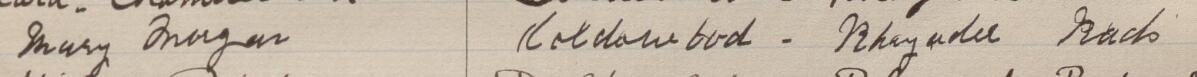Image of Mary Morgan's signature and address in the petition
