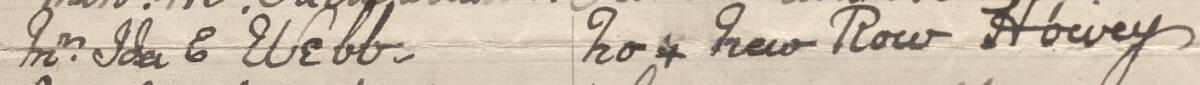 Image of Mrs Ida E Webb's signature and address in the petition