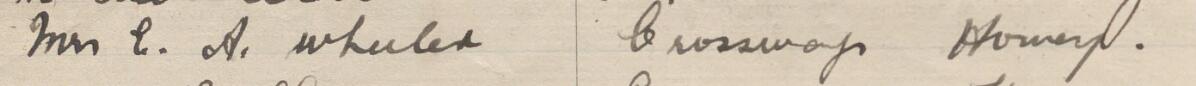 Image of Mrs E. A. Wheeler's signature and address in the petition