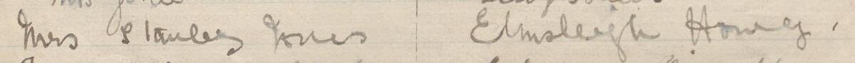 Image of Mrs Stanley Jones's signature and address in the petition