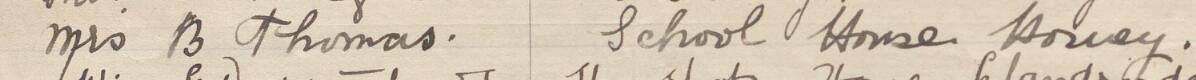 Image of Mrs B Thomas's signature and address in the petition