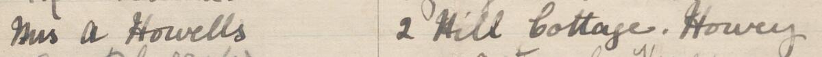 Image of Mrs A Howells's signature and address in the petition