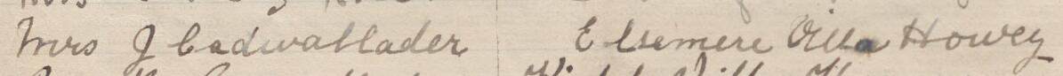 Image of Mrs J Cadwallader's signature and address in the petition