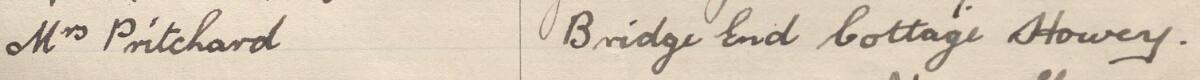 Image of Mrs Pritchard's signature and address in the petition