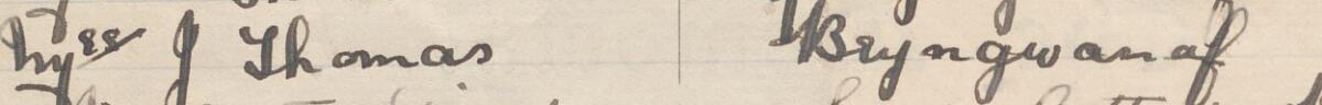 Image of Miss J Thomas's signature and address in the petition