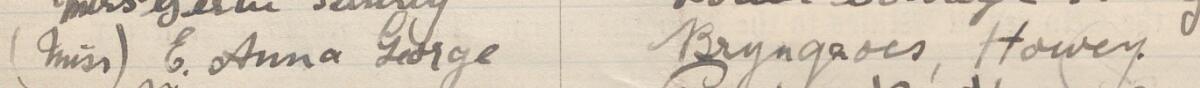 Image of Miss E. Anna George's signature and address in the petition
