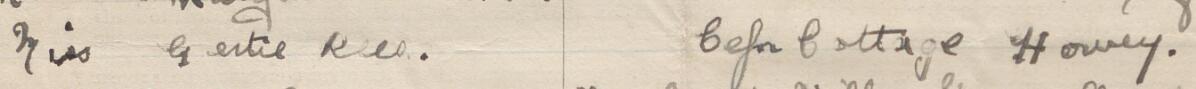 Image of Miss Gertie Rees's signature and address in the petition