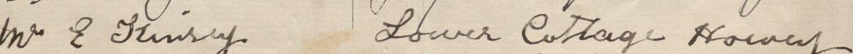Image of Mrs E Kinsey's signature and address in the petition