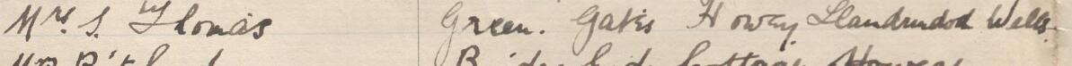 Image of Mrs S Thomas's signature and address in the petition