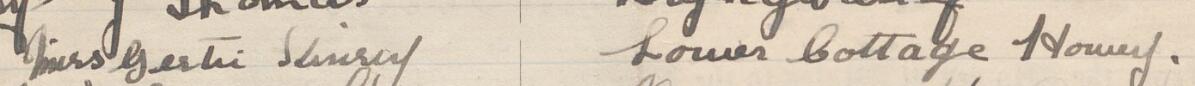 Image of Miss Gertie Kinsey's signature and address in the petition