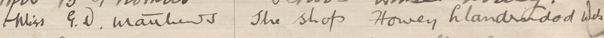 Image of Miss G. V. Matthews's signature and address in the petition