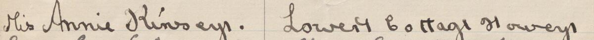 Image of Mis Annie Kinsey's signature and address in the petition