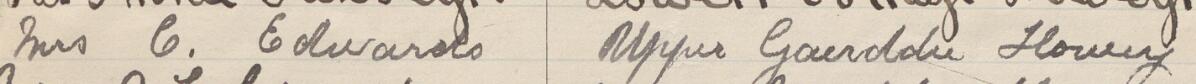 Image of Mrs C. Edwards's signature and address in the petition