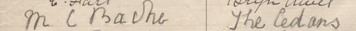 Image of M C Bache's signature and address in the petition