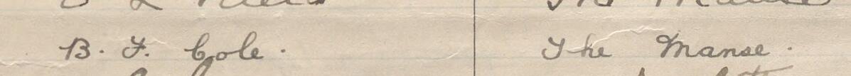 Image of B. F. Cole's signature and address in the petition