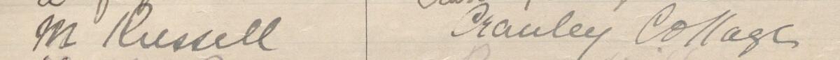 Image of M Russell's signature and address in the petition