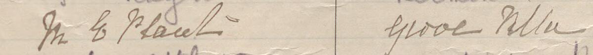 Image of M E Plant's signature and address in the petition