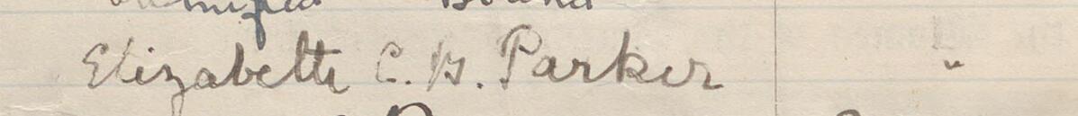 Image of Elizabeth C. G. Parker's signature and address in the petition