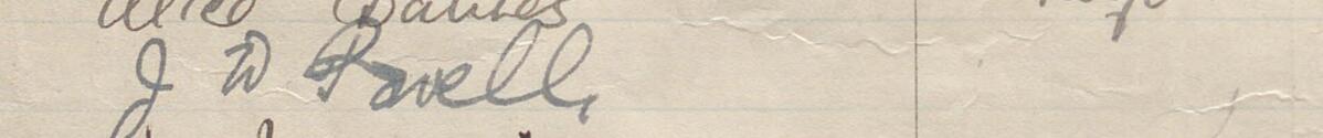 Image of J W Powell @'s signature and address in the petition