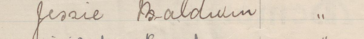 Image of Jessie Baldwin's signature and address in the petition