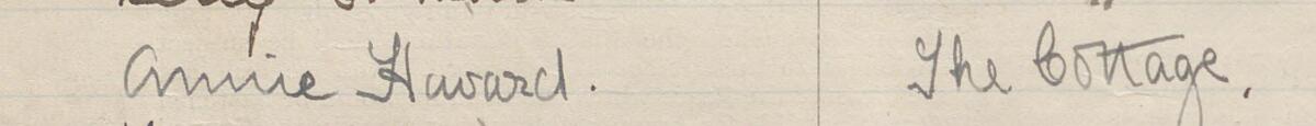 Image of Annie Howard's signature and address in the petition