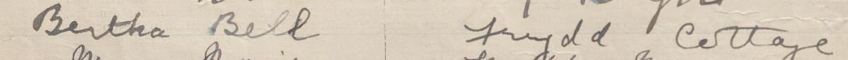 Image of Bertha Bell's signature and address in the petition