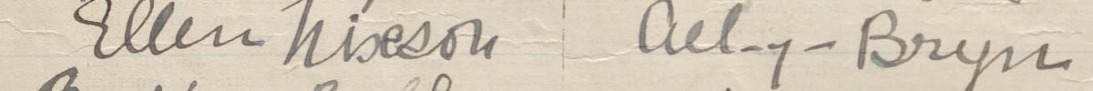 Image of Ellen Nixon's signature and address in the petition