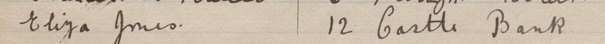 Image of Eliza Jones's signature and address in the petition