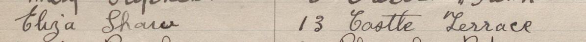 Image of Eliza Shaw's signature and address in the petition
