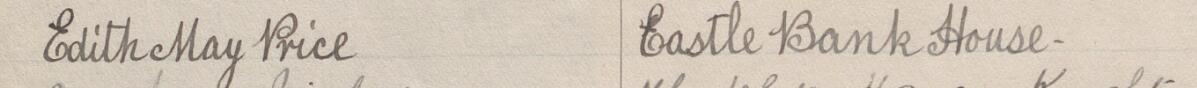 Image of Edith May Price's signature and address in the petition