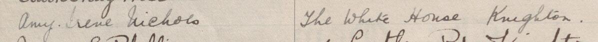Image of Amy Irene Nichols's signature and address in the petition