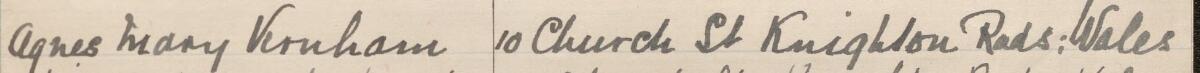 Image of Agnes Mary Vronham's signature and address in the petition