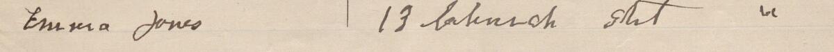 Image of Emma Jones's signature and address in the petition
