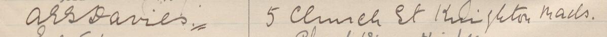 Image of A E S Davies's signature and address in the petition