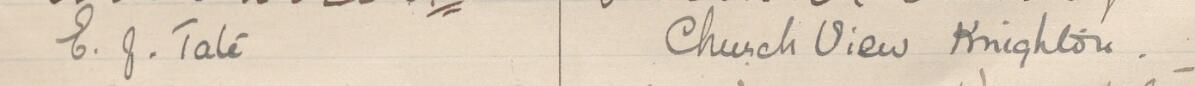 Image of E. J. Tate's signature and address in the petition