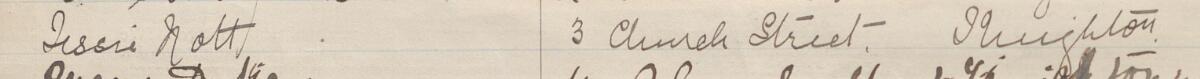 Image of Jessie Nott's signature and address in the petition