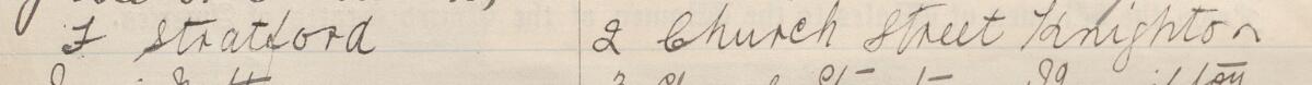 Image of F Stratford's signature and address in the petition