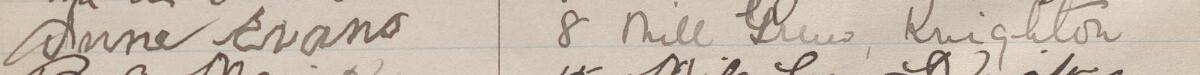 Image of Anne Evans's signature and address in the petition