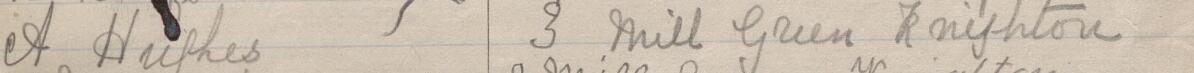 Image of A Hughes's signature and address in the petition