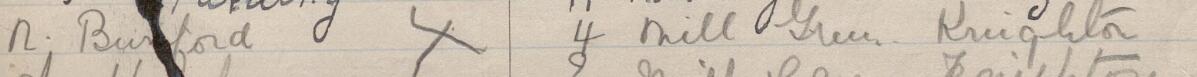 Image of N Burford's signature and address in the petition